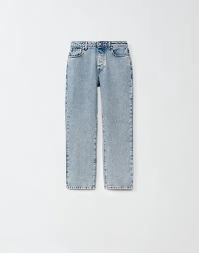 Fabiana Filippi Indigo Cropped 5 Pocket Denim Trousers In Blue