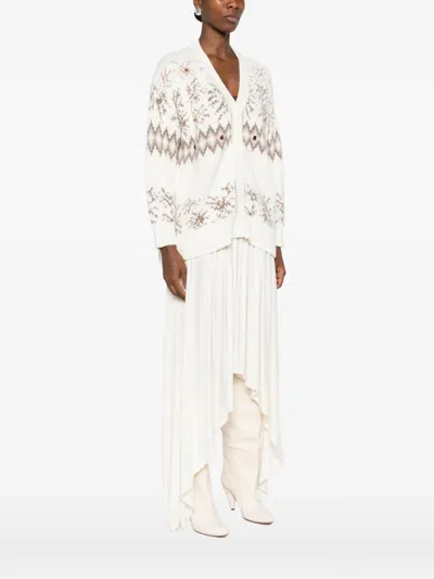 Fabiana Filippi Intarsia-knit Cardigan In Neutral