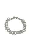 Fabiana Filippi Silver Tone Chain Effect Rhinestone Necklace In Metal Woman In Silver