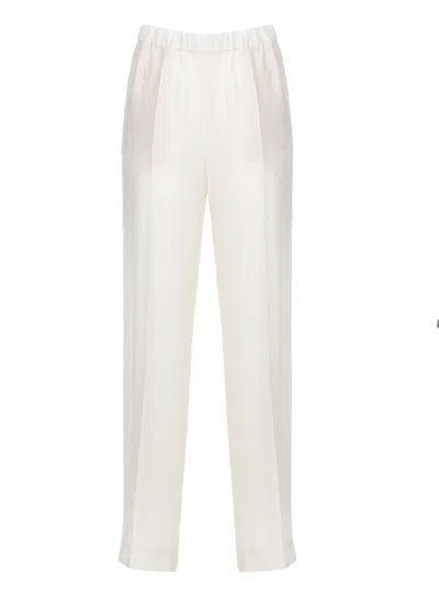 Fabiana Filippi Ivory Lightpoint Detail Straight-leg Pants In White