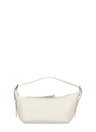 Fabiana Filippi Ivory Pebbled Letaher Bag In Neutrals