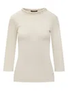 Fabiana Filippi Ivory T-shirt With  Embroidery In White