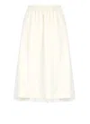 Fabiana Filippi Sheer Overlay Elastic Waistband Midi Skirt