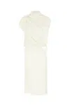 Fabiana Filippi Draped Design Viscose Blend Dress In White