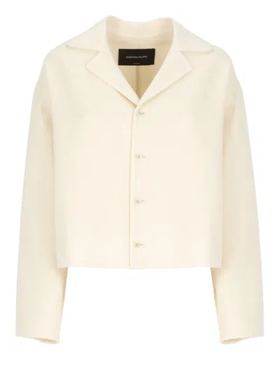 Fabiana Filippi Ivory Wool Blazer In Beige