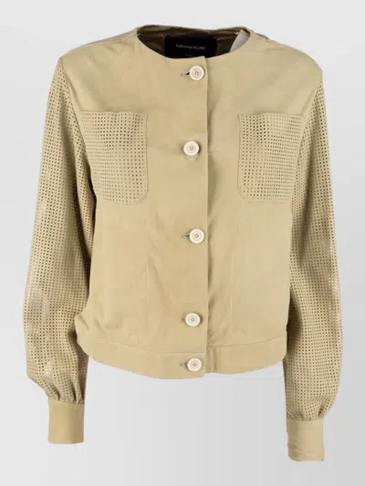 Fabiana Filippi Jacket And Gilet Long Sleeves Round Neck In Neutral