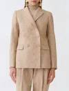 Fabiana Filippi Double-breasted Jacket In Buttoned Tailoring In Nude