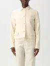 Fabiana Filippi Collared Neck Jackets Front Pockets Long Sleeves In White