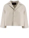 Fabiana Filippi Heavy Nappa Leather Jacket In Greige