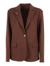 Fabiana Filippi Single-breasted Jersey Blazer With Tailored Fit In Burgundy