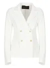 Fabiana Filippi Double-breasted Blazer With Peak Lapel In White