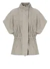 Fabiana Filippi Grey Suede Leather Vest In Green
