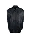 Fabiana Filippi Collared Sleeveless Jacket Front Pockets In Black