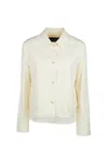 Fabiana Filippi Single-breasted Jacket With Organza Band Detail In Yellow