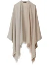 Fabiana Filippi Jacquard Viscose Cape In Beige
