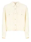 Fabiana Filippi Bomber Jacket With Front Pockets And Diamond Thread In Beige