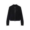 Fabiana Filippi Long Sleeve Bomber Jacket With Ribbed Cuffs In Black