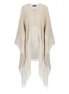 Fabiana Filippi Cape With Bright Weave In Gold
