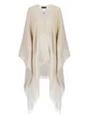 Fabiana Filippi Cape With Bright Weave In Gold