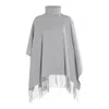 Fabiana Filippi Fringed Turtleneck Cape Soft Texture In Multi