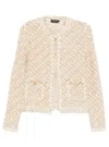 Fabiana Filippi Bicolor Tweed Boucle Jacket In Neutral