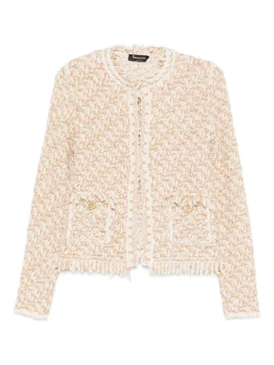 Fabiana Filippi Bicolor Tweed Boucle Jacket In Neutral