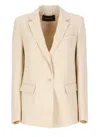 Fabiana Filippi Virgin Wool And Linen Blazer In Pink