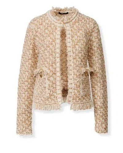Fabiana Filippi Bicolor Tweed Boucle Jacket In Neutral