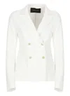 Fabiana Filippi Double-breasted Blazer With Peak Lapel In White