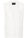Fabiana Filippi Single-breasted Linen-blend Gilet In White