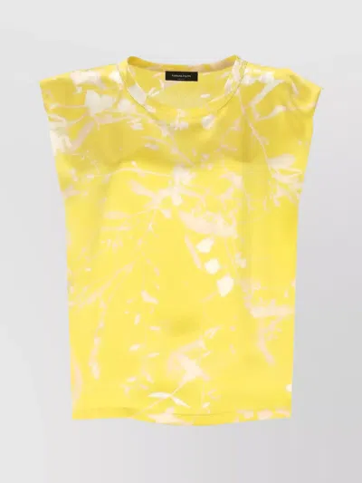 FABIANA FILIPPI JASMINE LEAF PRINT BOAT NECK TOP