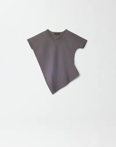 Fabiana Filippi Jersey Asymmetric T-shirt In Dark Grey