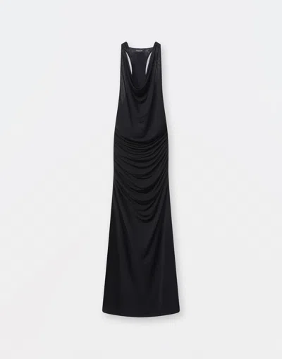 Fabiana Filippi Jersey Draped Sleeveless Dress In Black