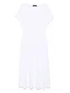 Fabiana Filippi Relaxed Silhouette Midi Dress With Cinched Waist In White
