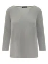 Fabiana Filippi Knitted Wool Sweater In Silver