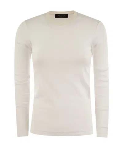 FABIANA FILIPPI FABIANA FILIPPI LONG SLEEVED CREWNECK RIBBED T-SHIRT