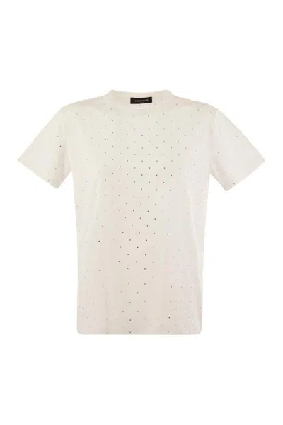 Fabiana Filippi Jersey T-shirt With All Over Embroidery