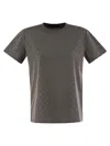 Fabiana Filippi Jersey T-shirt With All Over Embroidery In Grafite