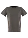 Fabiana Filippi Jersey T-shirt With All Over Embroidery In Gray