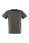Fabiana Filippi Jersey T-shirt With All Over Embroidery In Grey