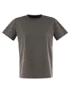 Fabiana Filippi Jersey T-shirt With All Over Embroidery In Grey
