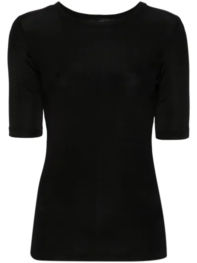 Fabiana Filippi Jersey T-shirt With Unique Cut-out Detail In Black