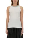 Shop Fabiana Filippi Jersey Tank Top In White