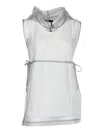 Fabiana Filippi Jersey Tank Top With Hooded Tulle Layer In Gray
