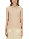 Fabiana Filippi Ribbed Collared T-shirt Slim Fit