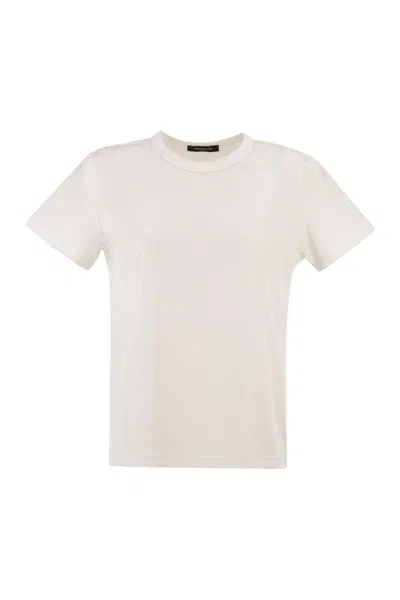 Fabiana Filippi Jersey T-shirt With Luminous Thread In White