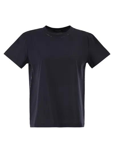 Fabiana Filippi Jersey T-shirt With Luminous Thread In Black