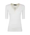 Fabiana Filippi Jersey V-neck Tshirt In Optical White
