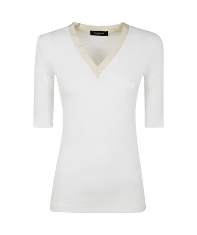 Fabiana Filippi Jersey V-neck Tshirt In Optical White