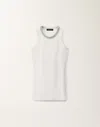 Fabiana Filippi Jersey Vest Top In White/aquagreen